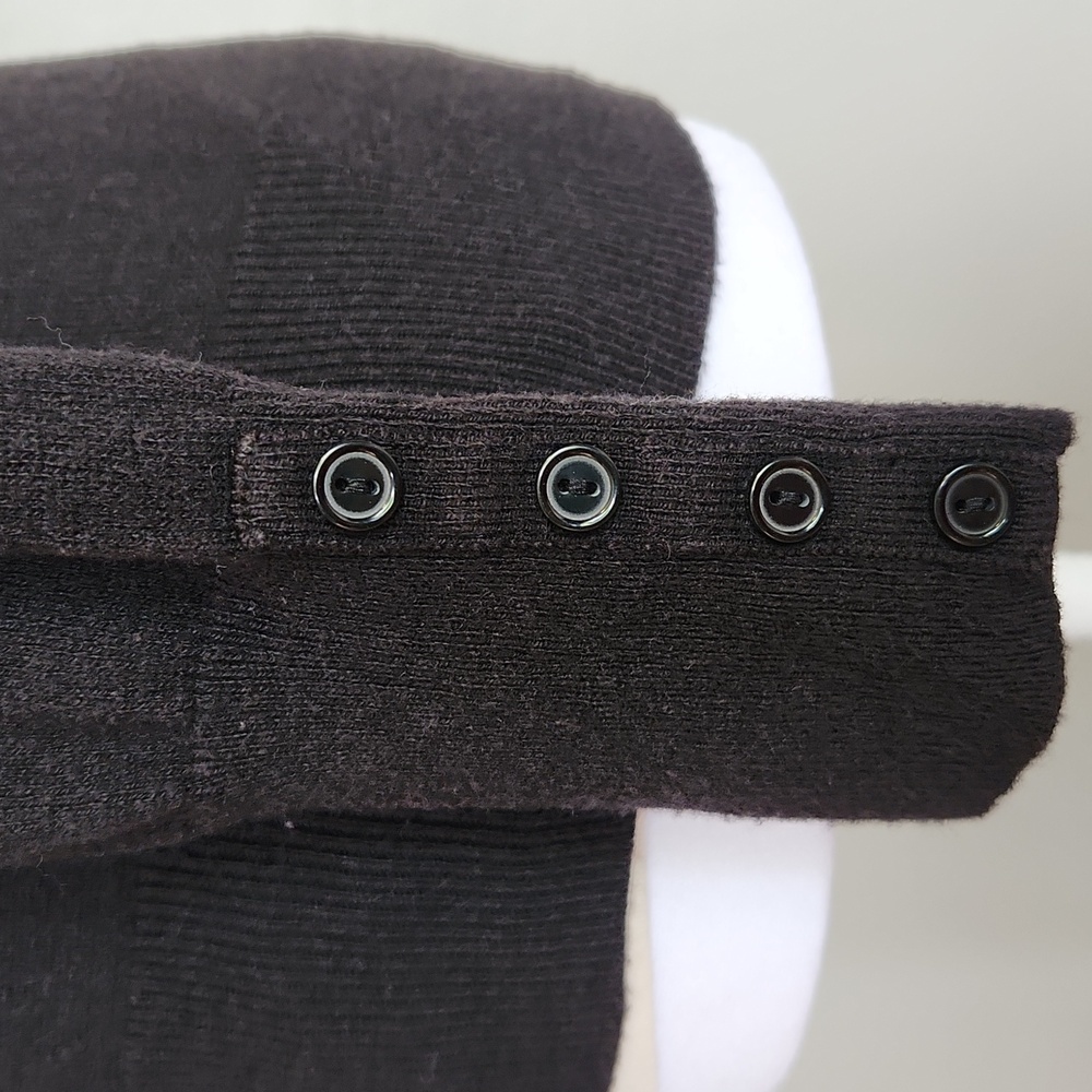 Worthington Button Up Cardigan Sweater Size Small Black - Picture 6 of 6